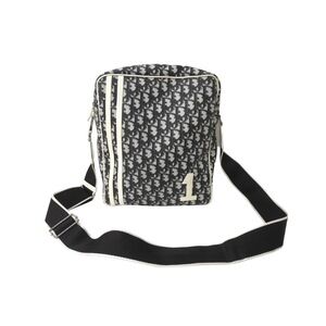 Christian Dior Trotter Shoulder Bag Black White